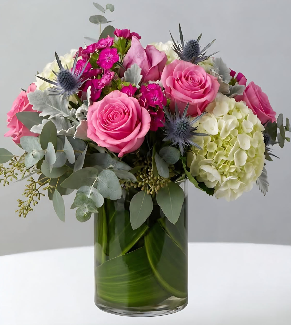 Pink & White Floral Vase Arrangement